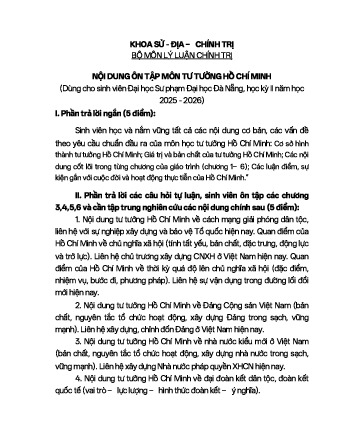 đề cương môn tư tưởng Hồ Chí Minh