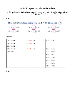 Giải Toán lớp 4 Bài 41: Luyện tập | Cánh diều
