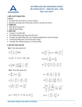 Đề cương học kì 1 Toán 7 năm 2025 – 2026 hệ thống GD Archimedes School – Hà Nội