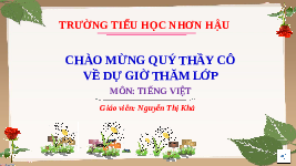 Giáo án điện tử Tiếng Việt 4 Bài đọc 4 Cánh diều: Theo đuổi ước mơ