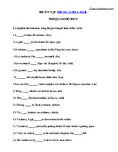 Bài Tập Tiếng Anh Thì Quá Khứ Đơn Lớp 6 - Tiếng Anh 6