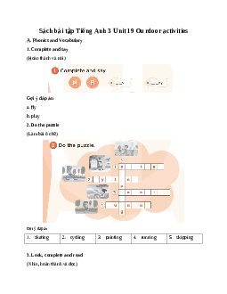 Sách bài tập Tiếng Anh 3 Global Success Unit 19 Ourdoor activities