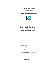 Tài liệu về báo cáo kiểm thử môn Công nghệ phần mềm | Đại học Bách Khoa, Đại học Đà Nẵng