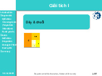 Dãy và Chuỗi môn Giải tích 1 | Trường Đại học Công nghệ, Đại học Quốc gia Hà Nội