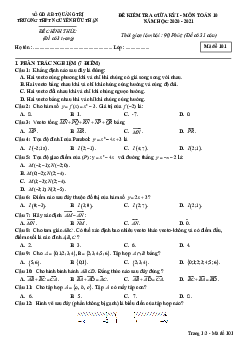 Đề thi giữa kỳ 1 Toán 10 năm 2020 – 2021 trường Nguyễn Hữu Thận – Quảng Trị