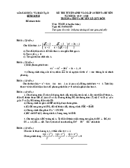 Đề thi tuyển sinh lớp 10 THPT chuyên năm học 2017 – 2018 môn Toán trường chuyên Lê Quý Đôn – Bình Định (Chuyên Toán)