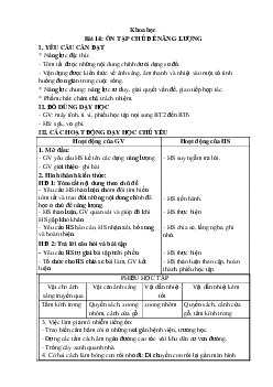 Giáo án Khoa học lớp 4 Bài 14 | Kết nối tri thức