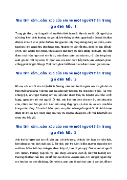 Viết 5-7 câu nêu tình cảm, cảm xúc của em về một người thân trong gia đình  | Tập làm văn 4