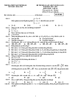 Đề khảo sát lần 1 Toán 10 năm 2023 – 2024 trường THPT Ngô Thì Nhậm – Ninh Bình