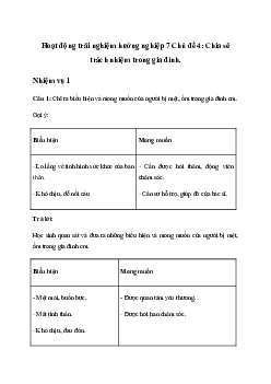 Giải Hoạt động trải nghiệm 7: Chia sẻ trách nhiệm trong gia đình | Chân trời sáng tạo