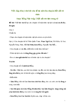 Soạn bài Viết: Lập dàn ý cho bài văn kể lại một câu chuyện  | kết nối tri thức