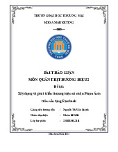 Xây dựng và phát triển thương hiệu cá nhân Phạm Ánh trên nền tảng Facebook | Bài thảo luận môn Quản trị thương hiệu