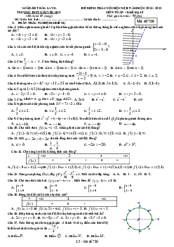 Đề cuối học kì 2 Toán 10 năm 2021 – 2022 trường THPT Nguyễn Huệ – Đắk Lắk