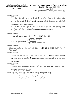 Đề thi HSG Toán 10 năm 2018 – 2019 trường Phùng Khắc Khoan – Hà Nội