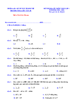 Đề thi học kì 1 Toán 7 năm 2020 – 2021 trường THCS Đền Lừ – Hà Nội