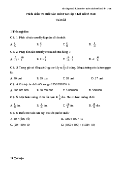 Bài tập cuối tuần Toán lớp 4 Kết nối tri thức - Tuần 33 (Nâng cao)