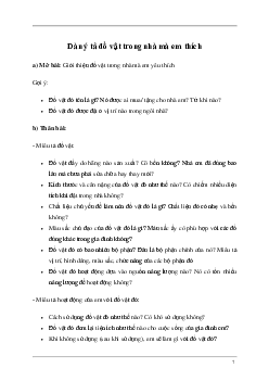 Dàn ý tả đồ vật trong nhà mà em thích (11 mẫu) | Tập làm văn lớp 5