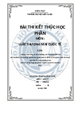 Bài thi kết thúc học phần Phân tích nội dung cơ bản của Công ước Viên năm 1980 của Liên Hợp Quốc môn Luật thương mại quốc tế | Trường Đại học Luật Hà Nội