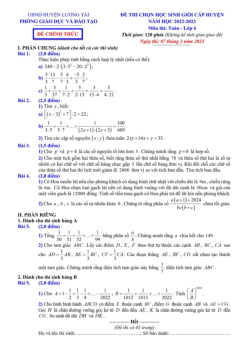 Đề HSG cấp huyện Toán 6 năm 2022 – 2023 phòng GD&ĐT Lương Tài – Bắc Ninh