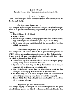 Đề cương ôn tập cuối kì môn Quản trị lữ hành