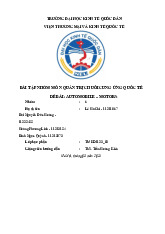 Bài tập nhóm đề bài: Automobile – motors môn Quản trị chuỗi cung ứng quốc tế | Đại học Kinh tế Quốc Dân