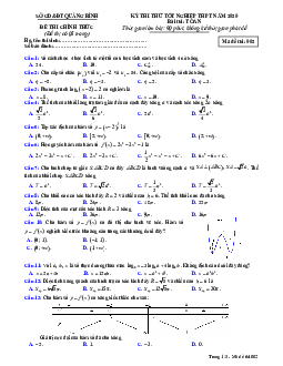 Đề thi thử tốt nghiệp THPT 2020 môn Toán sở GD&ĐT Quảng Bình