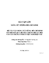 Bài tập lớn": vận dụng tư tưởng HCM môn Tư tưởng Hồ chí minh - Trường Đại học lao động -  xã hội.