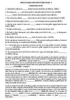 Practice Word Form and Word Choice 3