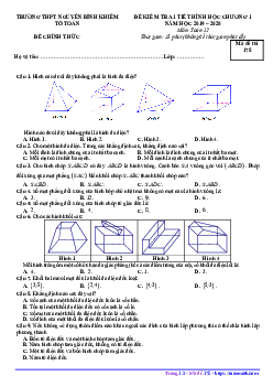 Đề kiểm tra Hình học 12 chương 1 năm 2019 – 2020 trường Nguyễn Bỉnh Khiêm – Gia Lai