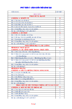 Phân phối chương trình toán lớp 7 sách chân trời sáng tạo