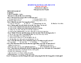 Đề ôn tập giữa học kỳ 2 sử địa 6 Kết Nối Tri Thức 2022-2023(có đáp án)