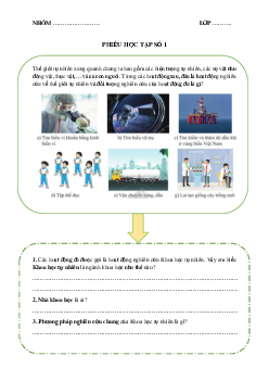 Chủ đề 1. Bài 1: Giới thiệu về khoa học tự nhiên(Phiếu học tập) | Bài giảng PowerPoint KHTN 6 | Cánh diều