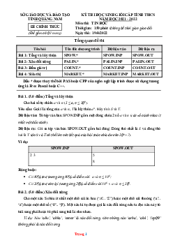 Đề Thi HSG Môn Tin Lớp 9 Tỉnh Quảng Nam 2021-2022 (Có Lời Giải)