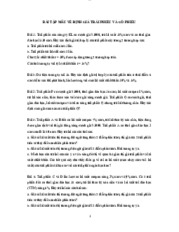 Bài tập định giá tài chính | Trường Cao đẳng Kinh tế Kế hoạch Đà Nẵng