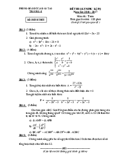 Đề thi Olympic Toán 8 năm 2016 – 2017 phòng GD&ĐT Thanh Oai – Hà Nội