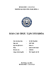 Báo cáo thực tập tại Công Ty TNHH Một Thành Viên Hiến Dương | Môn Thực tập cuối khóa - Đại học Công Nghệ Đông Á
