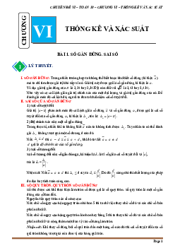 Chuyên đề một số yếu tố thống kê và xác suất Toán 10 Cánh Diều