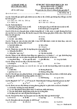 Đề thi thử THPT Quốc gia năm 2023 môn Sinh lần 2 liên trường Nghệ An