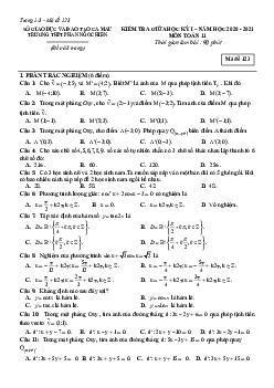 Đề thi giữa HK1 Toán 11 năm 2020 – 2021 trường THPT Phan Ngọc Hiển – Cà Mau