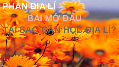 Giáo án điện tử Địa lí 6 Bài mở đầu Cánh diều: Tại sao cần học Địa lí?