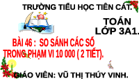 Giáo án điện tử Toán 3 Bài 46 Kết nối tri thức: So sánh các số trong phạm vi 10000