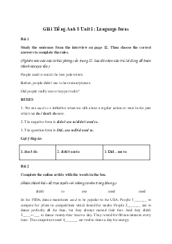 Giải Tiếng Anh 8 Unit 1: Language focus | Friends Plus