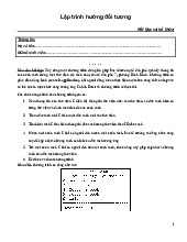 Bài tập và đáp án Assignment| Môn Lập trình hướng đối tượng| Trường Đại học Bách Khoa Hà Nội