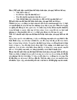 Kể một việc em đã làm thể hiện tình cảm yêu quý, biết ơn bố mẹ | Tập làm văn lớp 2 | Cánh diều