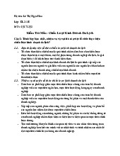 Câu hỏi kiểm tra môn Chiến lược kinh doanh du lịch | Trường Đại học Kinh Doanh và Công Nghệ Hà Nội