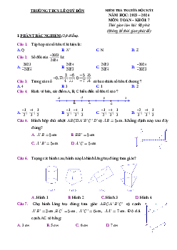 Đề tham khảo giữa kỳ 1 Toán 7 năm 2023 – 2024 trường THCS Lê Quý Đôn – TP HCM