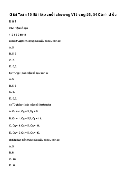 Giải Toán 10: Bài tập cuối chương VI - Cánh diều