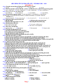 Đề cương ôn tập thi giữa kỳ I năm 2022-2023 môn hóa 12