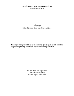 Phép biện chứng về mối liên hệ phổ biến | Tiểu luận môn Triết học