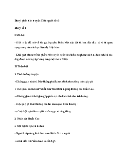 Phân tích truyện Chữ người tử tù (3 Dàn ý + 16 Mẫu) |